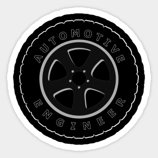 automotive engineer, auto engineering, tire image Sticker